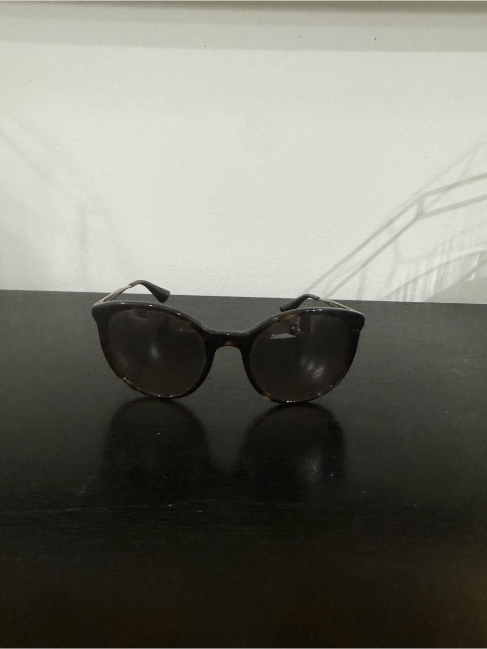 Prada Dark Tortoiseshell Round Women's Sunglasses